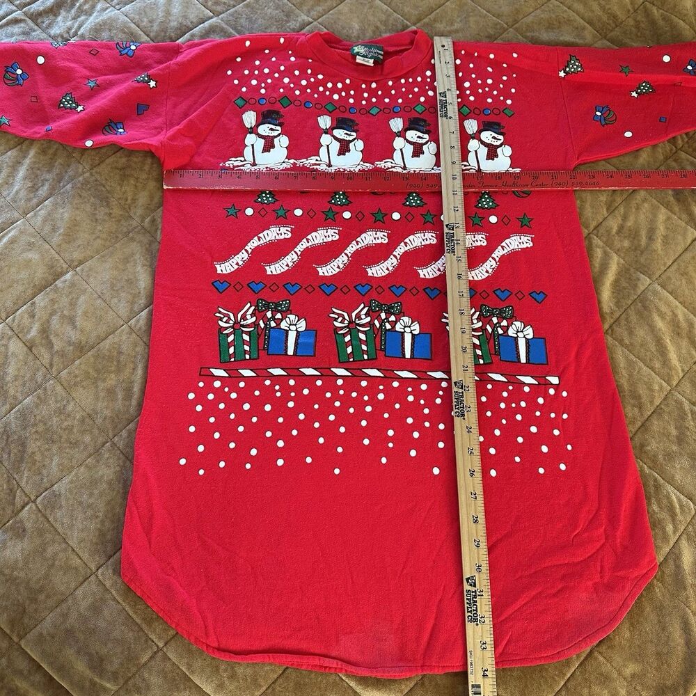 Vintage Starlit Nights Long Sleeve Christmas  Sleep Shirt Nightgown One Size - Picture 6 of 6